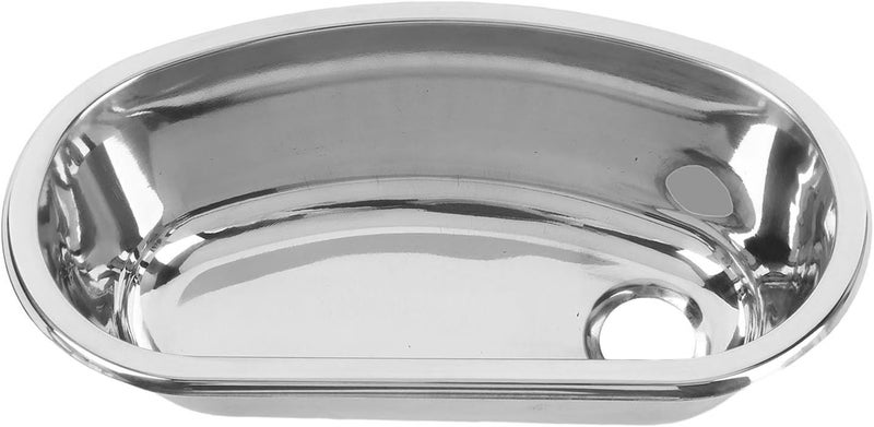 ZIZEV Stainless Steel Undermount Single Oval Bowl Bathroom Sink, 12.8x6.89x4.53 Inch Flush Mounted Stainless Steel Bathroom Sink with 40mm Drain Hole, RV Bar Sinks for Boat Motorhome - Image 1